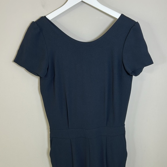 Sezane Combinaison Charles Marine Jumpsuit Tie Back Navy Blue Sz 36 US 4 NEW - Picture 5 of 12